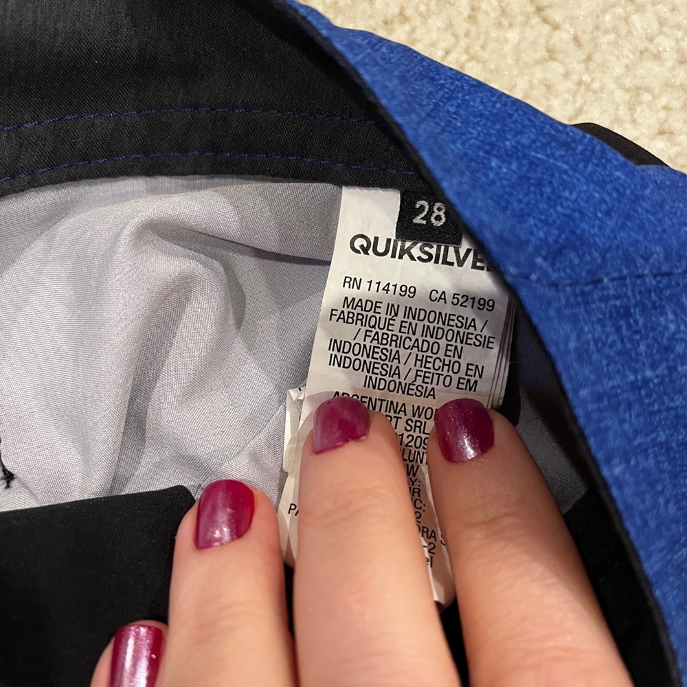 Men’s Quiksilver board shorts. Blue. Size 28. Unlined. Never worn. - Picture 2 of 5